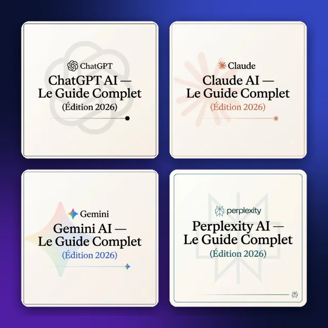 Couverture : Pack Guides complets IA 2026 : ChatGPT, Claude, Gemini & Perplexity